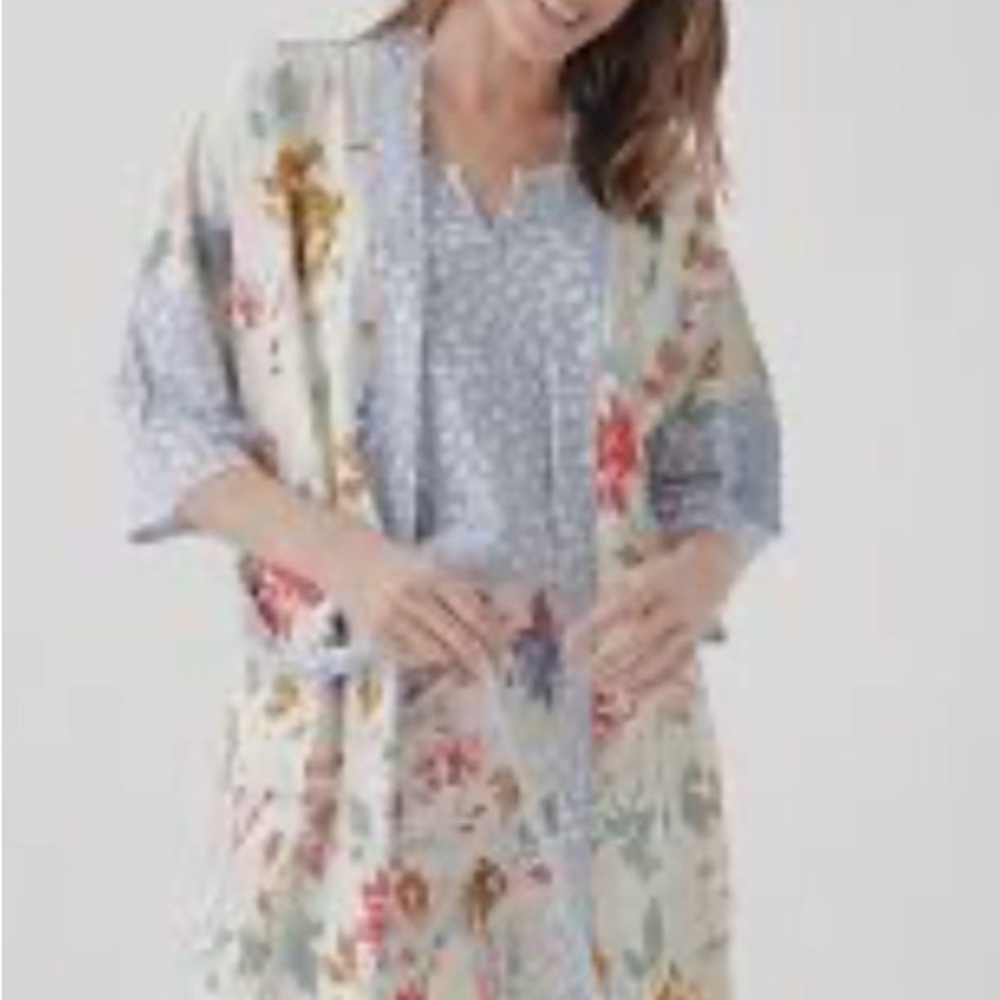Pact Organic Cotton Staycation Short Robe floral size S cottagecore cozy - Picture 2 of 10